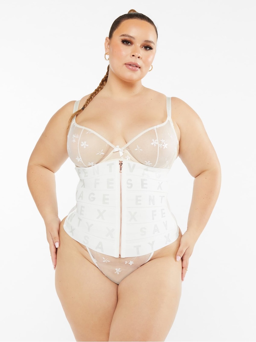 SAVAGE X FENTY Wedding Cincher in White Pearl Like New M/L